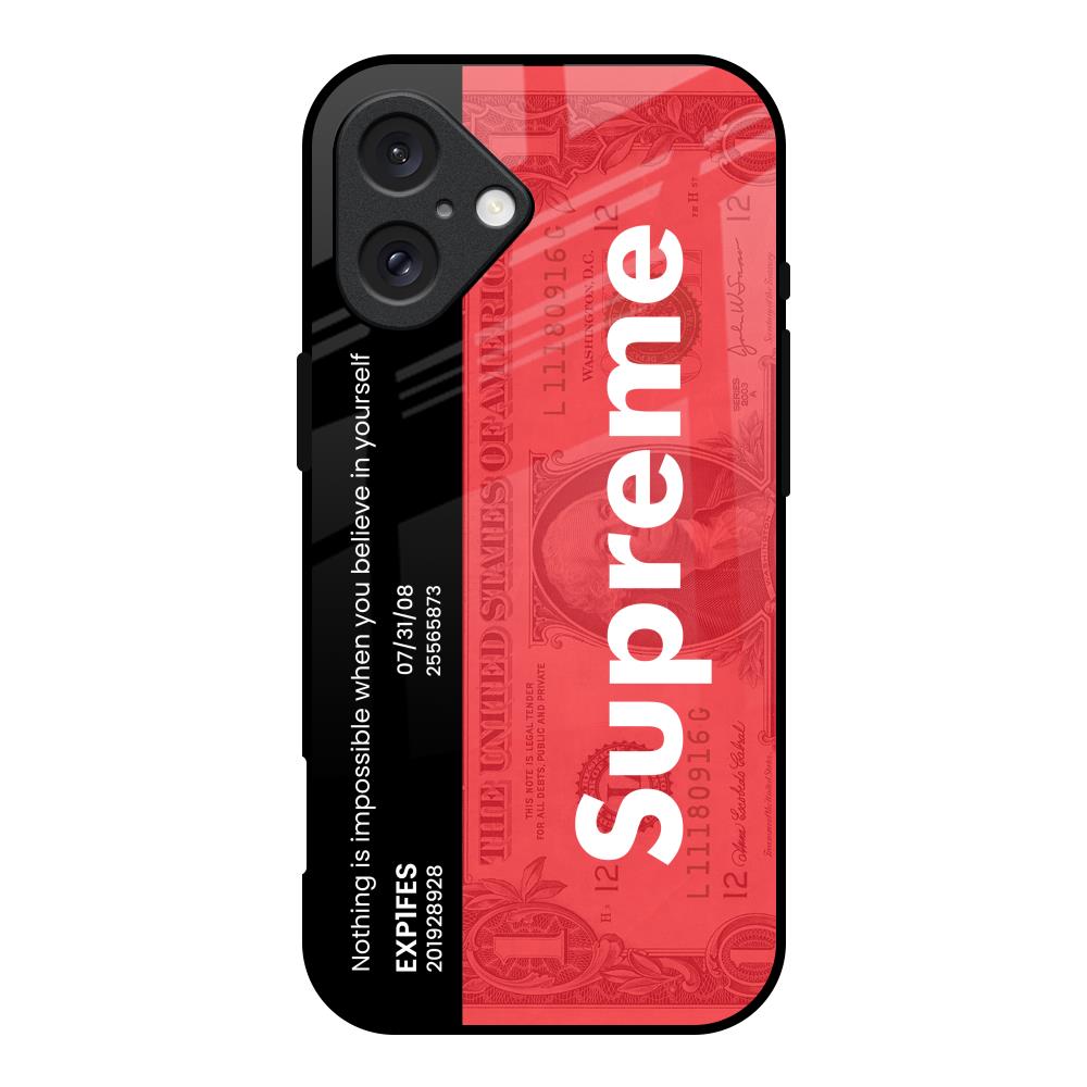 Supreme Ticket iPhone 16 Glass Back Cover Online