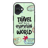Travel Stamps iPhone 16 Glass Back Cover Online