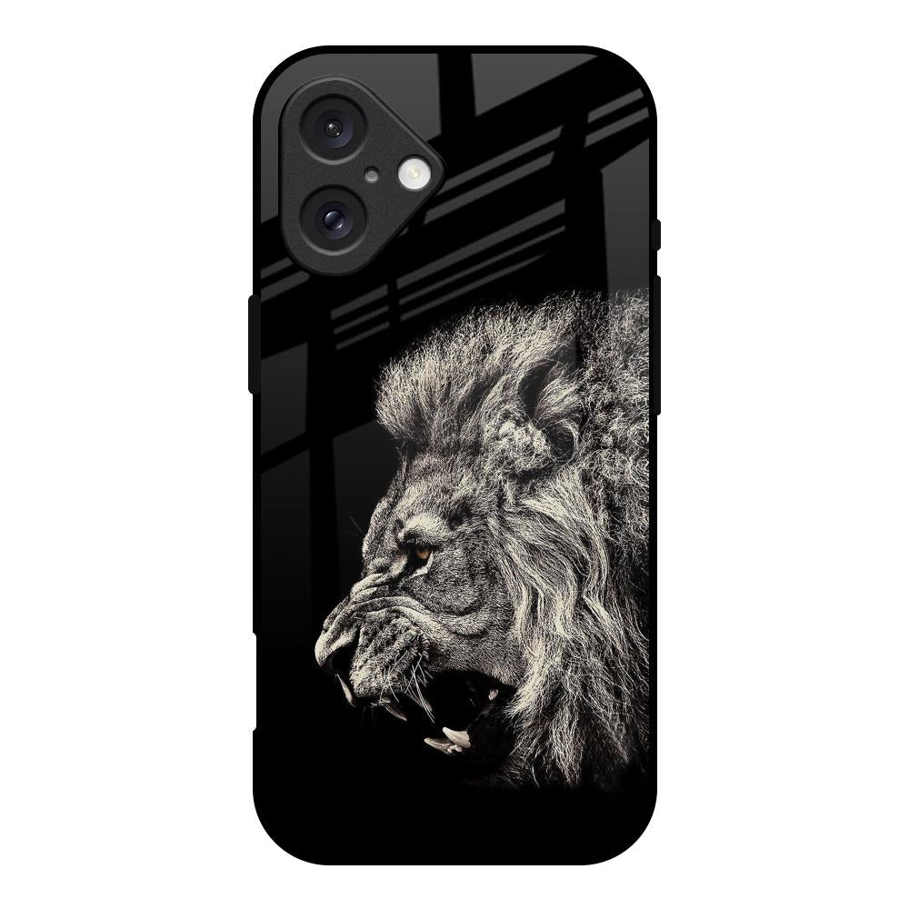 Brave Lion iPhone 16 Glass Back Cover Online