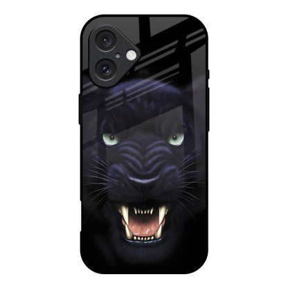 Angry Black Leopard iPhone 16 Glass Back Cover Online