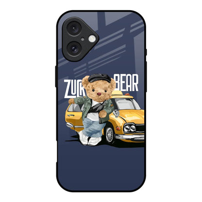 Adventurous Bear iPhone 16 Glass Back Cover Online