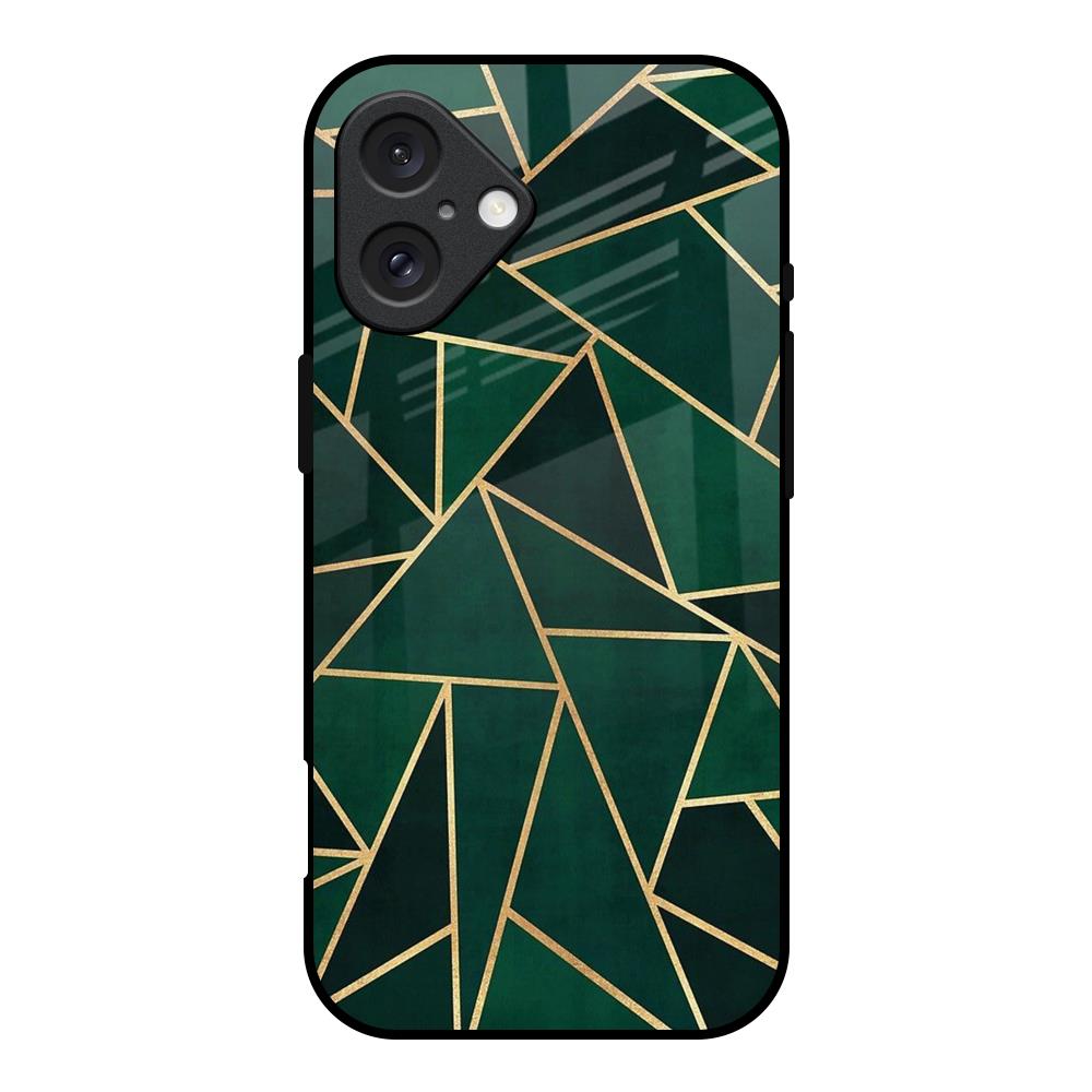 Abstract Green iPhone 16 Glass Back Cover Online