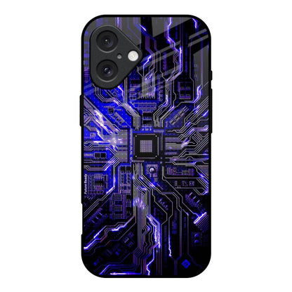 Techno Color Pattern iPhone 16 Glass Back Cover Online