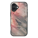 Pink And Grey Marble iPhone 16 Glass Back Cover Online
