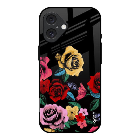 Floral Decorative iPhone 16 Glass Back Cover Online