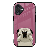 Funny Pug Face iPhone 16 Glass Back Cover Online