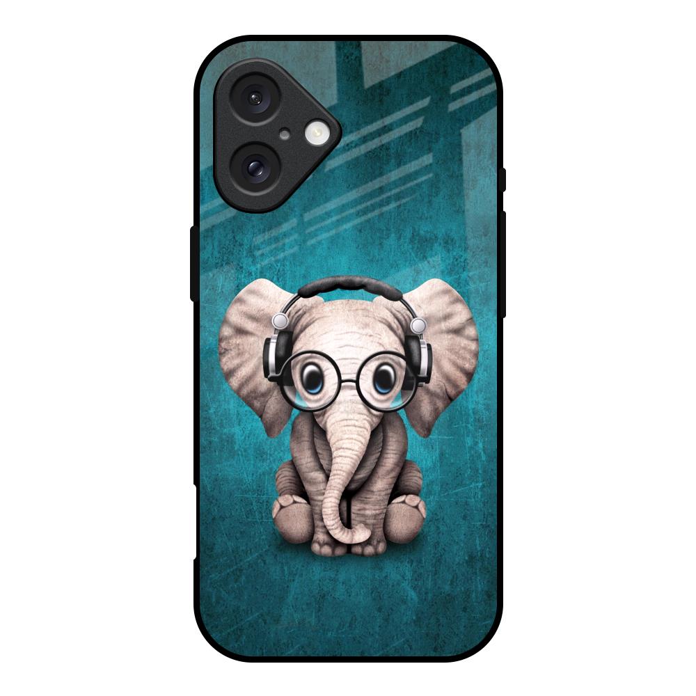 Adorable Baby Elephant iPhone 16 Glass Back Cover Online