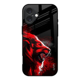 Red Angry Lion iPhone 16 Glass Back Cover Online