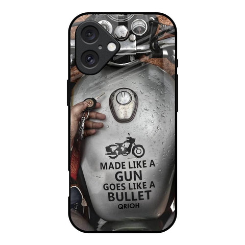 Royal Bike iPhone 16 Glass Back Cover Online