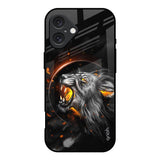 Aggressive Lion iPhone 16 Glass Back Cover Online