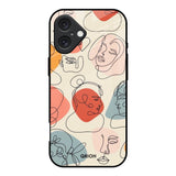 Abstract Faces iPhone 16 Glass Back Cover Online
