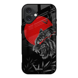 Red Moon Tiger iPhone 16 Glass Back Cover Online