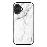 Modern White Marble iPhone 16 Glass Back Cover Online