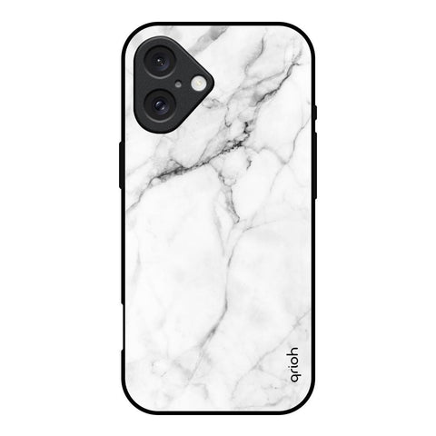 Modern White Marble iPhone 16 Glass Back Cover Online