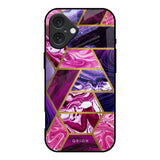 Electroplated Geometric Marble iPhone 16 Glass Back Cover Online