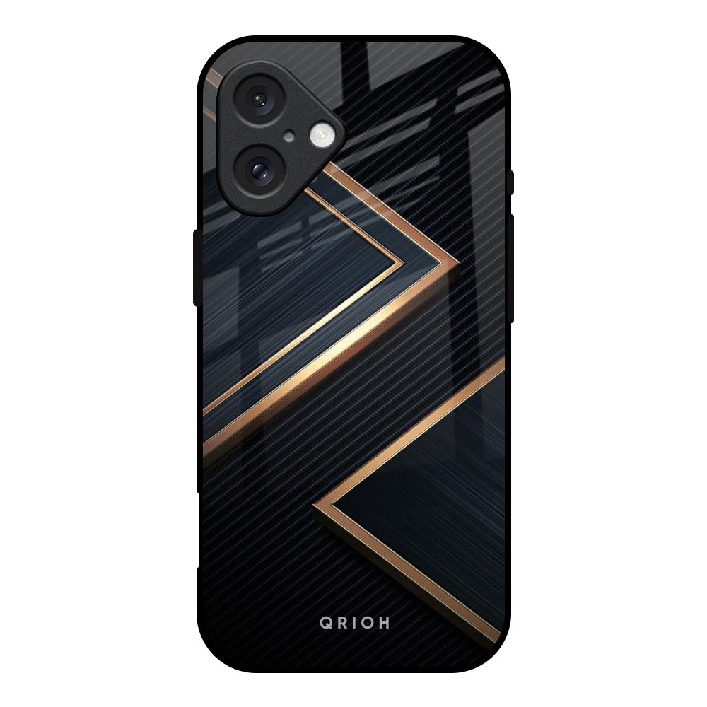 Sleek Golden & Navy iPhone 16 Glass Back Cover Online