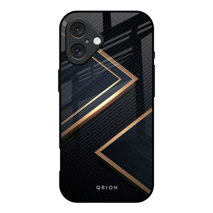 Sleek Golden & Navy iPhone 16 Glass Back Cover Online