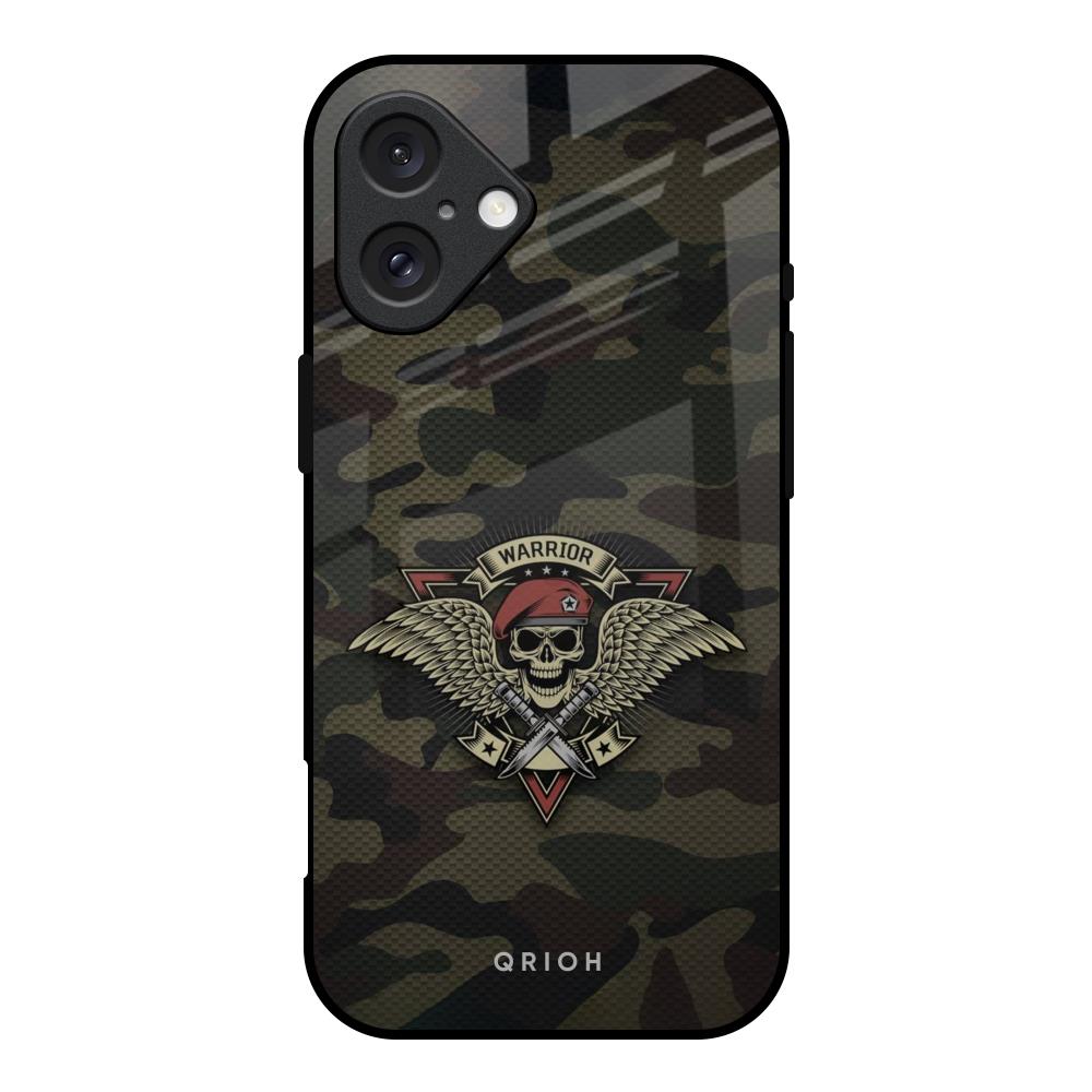 Army Warrior iPhone 16 Glass Back Cover Online