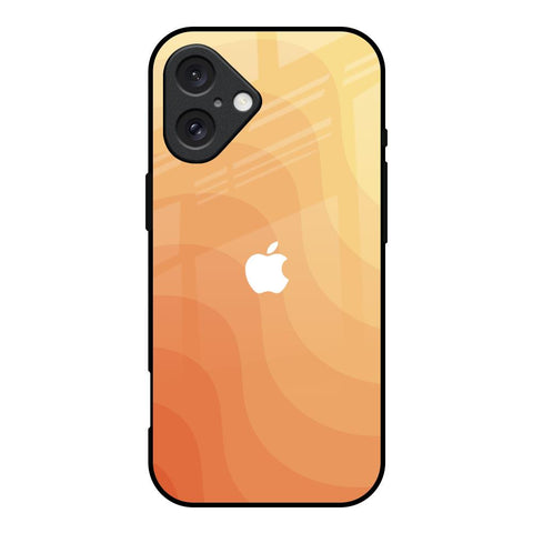 Orange Curve Pattern iPhone 16 Glass Back Cover Online