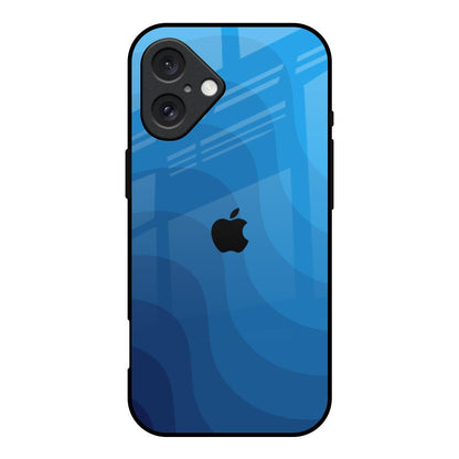 Blue Wave Abstract iPhone 16 Glass Back Cover Online
