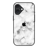 Satin White Marble iPhone 16 Glass Back Cover Online