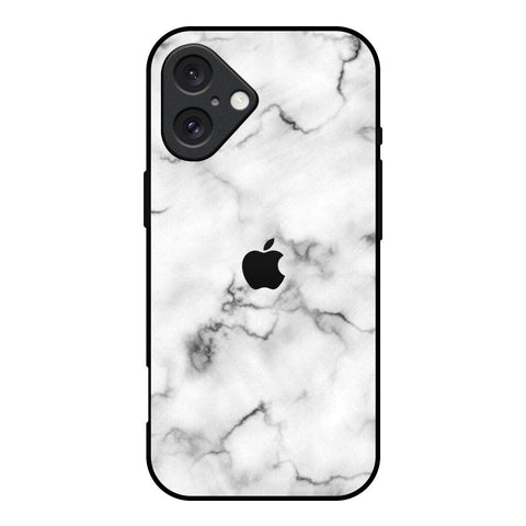 Satin White Marble iPhone 16 Glass Back Cover Online