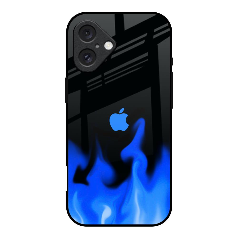 Blue Flames iPhone 16 Glass Back Cover Online