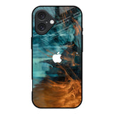 Golden Splash iPhone 16 Glass Back Cover Online
