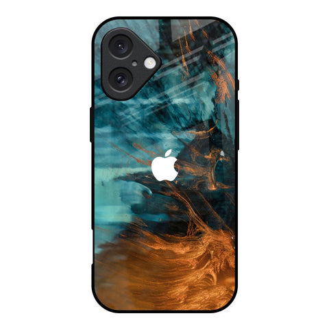 Golden Splash iPhone 16 Glass Back Cover Online