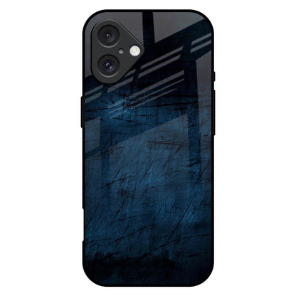 Dark Blue Grunge iPhone 16 Plus Glass Back Cover Online