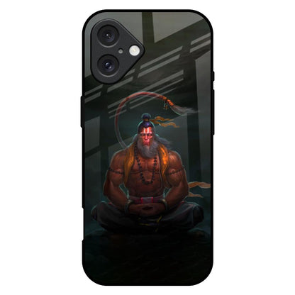 Lord Hanuman Animated iPhone 16 Plus Glass Back Cover Online