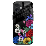 Rose Flower Bunch Art iPhone 16 Plus Glass Back Cover Online