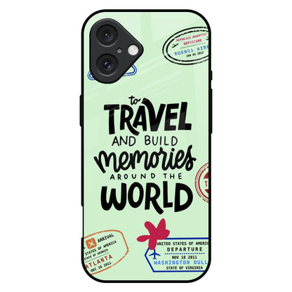 Travel Stamps iPhone 16 Plus Glass Back Cover Online