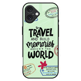 Travel Stamps iPhone 16 Plus Glass Back Cover Online