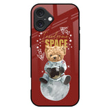 Astronaut Bear iPhone 16 Plus Glass Back Cover Online