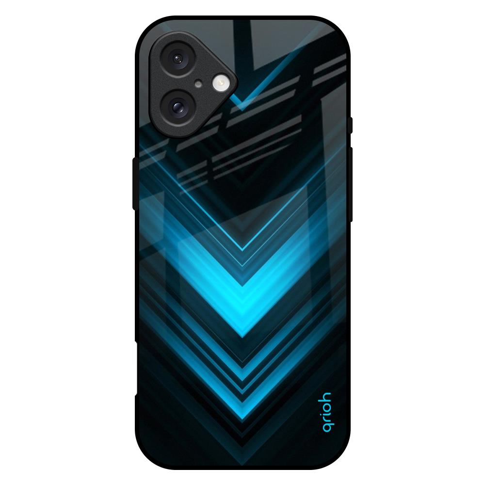 Vertical Blue Arrow iPhone 16 Plus Glass Back Cover Online