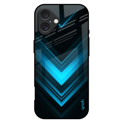 Vertical Blue Arrow iPhone 16 Plus Glass Back Cover Online