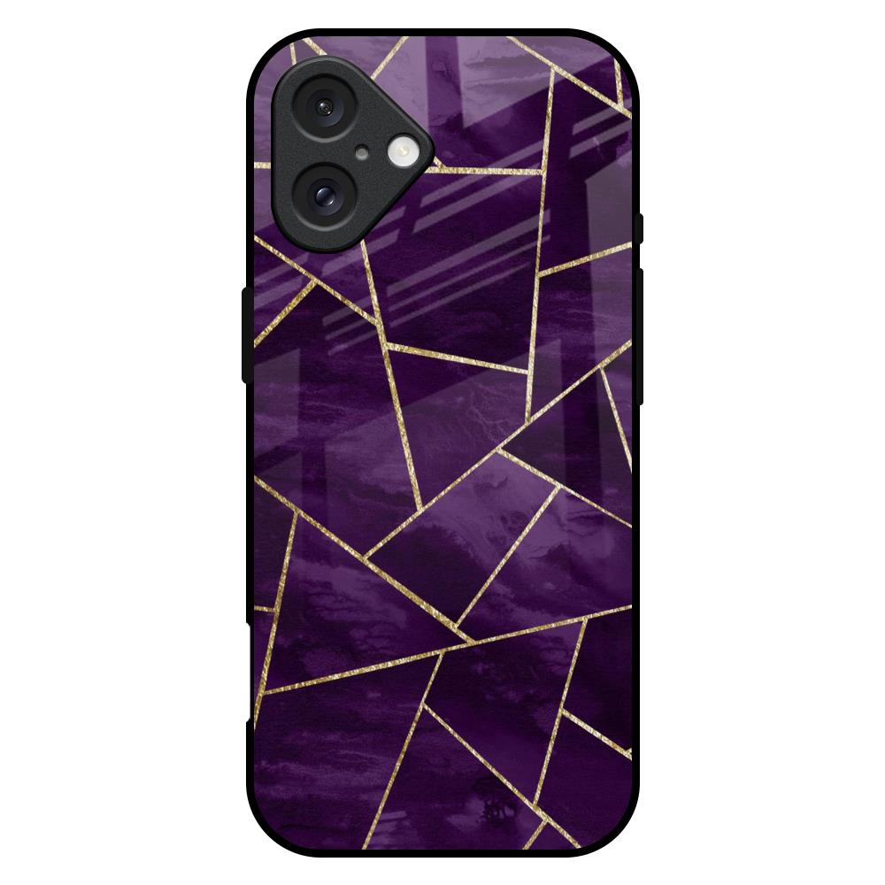 Geometric Purple iPhone 16 Plus Glass Back Cover Online
