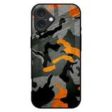 Camouflage Orange iPhone 16 Plus Glass Back Cover Online