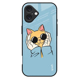 Adorable Cute Kitty iPhone 16 Plus Glass Back Cover Online
