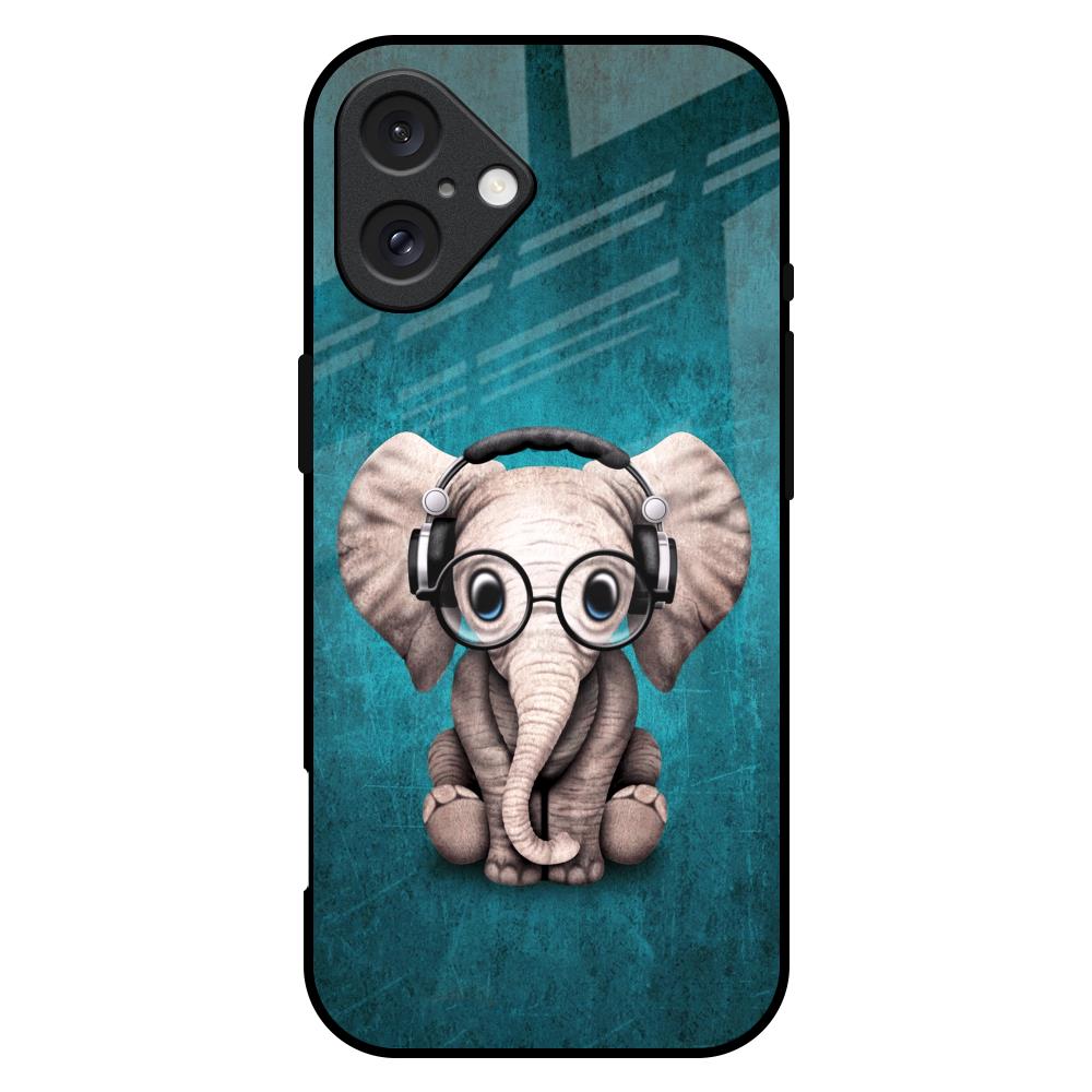 Adorable Baby Elephant iPhone 16 Plus Glass Back Cover Online