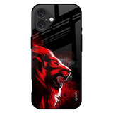 Red Angry Lion iPhone 16 Plus Glass Back Cover Online