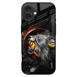 Aggressive Lion iPhone 16 Plus Glass Back Cover Online