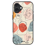Abstract Faces iPhone 16 Plus Glass Back Cover Online