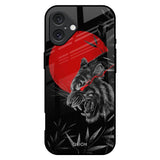 Red Moon Tiger iPhone 16 Plus Glass Back Cover Online
