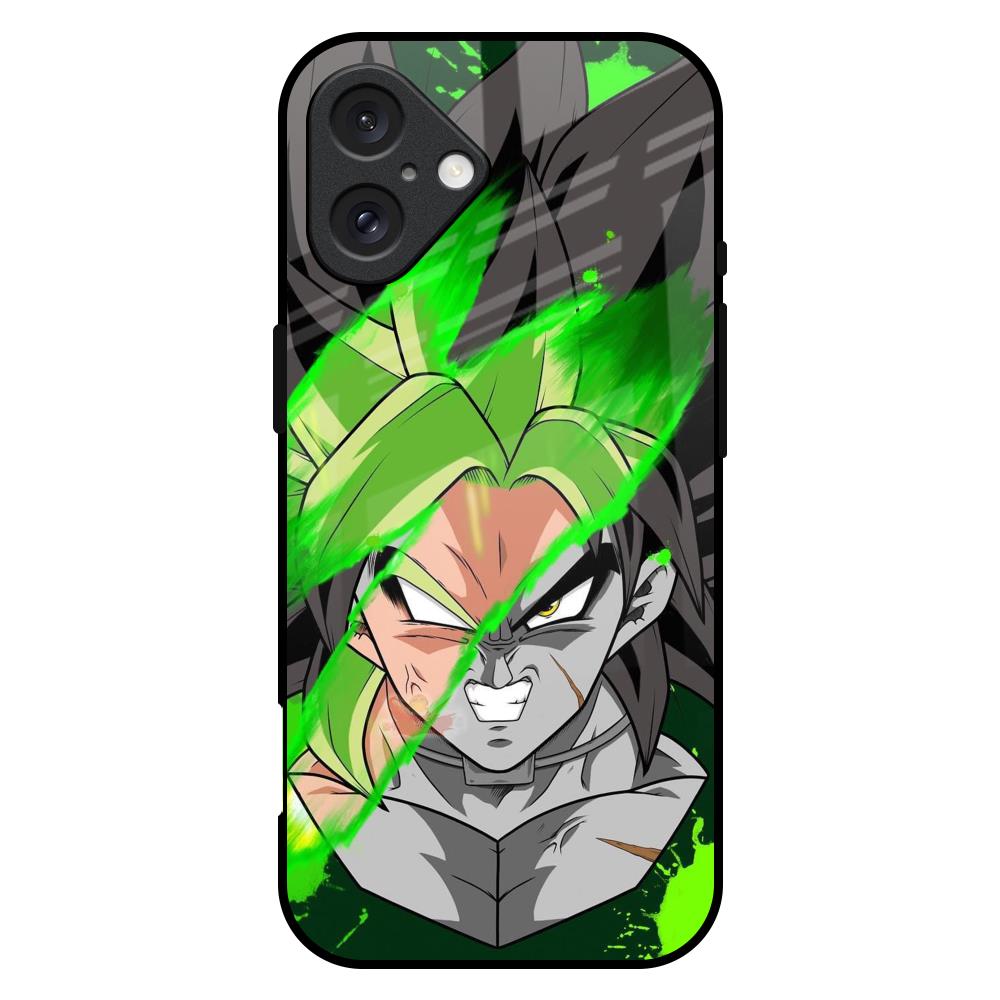 Anime Green Splash iPhone 16 Plus Glass Back Cover Online
