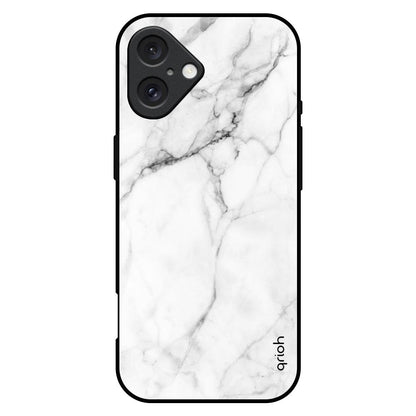 Modern White Marble iPhone 16 Plus Glass Back Cover Online