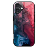 Blue & Red Smoke iPhone 16 Plus Glass Back Cover Online