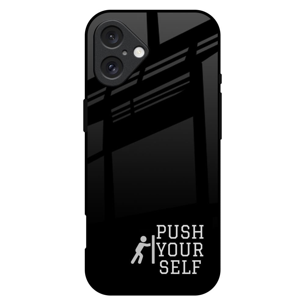 Push Your Self iPhone 16 Plus Glass Back Cover Online