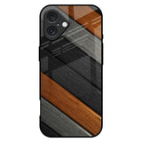 Tri Color Wood iPhone 16 Plus Glass Back Cover Online